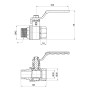 Кран кульовий Thermo Alliance Standart 1" ВЗ для води (важіль) SD605NW25PN40