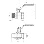 Кран кульовий Thermo Alliance Standart 1" 1/2 ВЗ для води (важіль) SD605NW40PN40