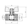Кран кульовий SD Plus 3/4" ВР для газу (метелик) SD602NG20PN40