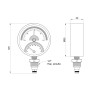 Термоманометр Thermo Alliance Standart 80 мм 1/2", нижнє підмикання SD1724B