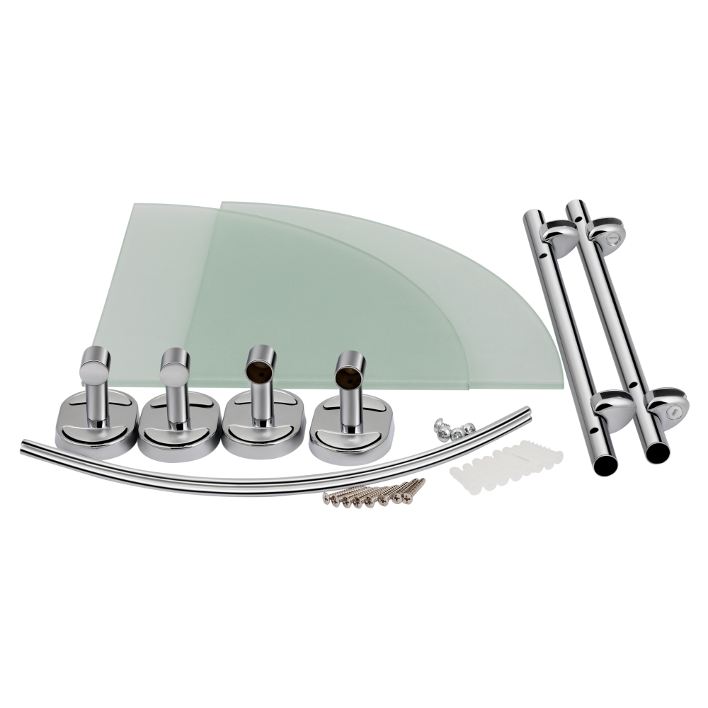 Полиця кутова Lidz Oreo 1002 скляна 2 ярусна LDORE1002CRM22181 Chrome