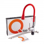 Змішувач для кухні Qtap Spring з гнучким виливом QTSPRCRR007F1 Chrome/Red
