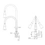 Змішувач для кухні Lidz Aria 015F31 з гнучким виливом (k35) LDARI015F31GNK31871 Grey / Nickel