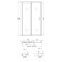 Душові двері в нішу Qtap Taurus CRM201-11.C6 97-108x185 см, скло Clear 6 мм, покриття CalcLess