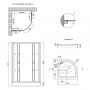 Lidz 4мм фіксоване скло з малюнком Linie WIEŻA SC90x90.LOW.L