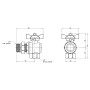 Кран кульовий "Американка" Thermo Alliance Standart кутовий 3/4" ВЗ SD222W20