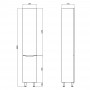 Пенал підлоговий Qtap Scorpio 350х1900х300 White з кошиком для білизни QT1475PN1901KRW