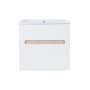 Комплект Qtap Virgo 600х580х437 White/Whitish oak тумба підвісна + раковина урізна QT1872TPА6013060CW