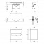 Комплект Qtap Virgo 700х580х437 White/Whitish oak тумба підвісна + раковина урізна QT1872TPА7013070CW