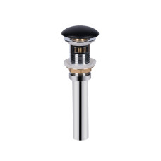 Донний клапан для раковини Qtap PU03O 70х70х227.5 Matt black з переливом