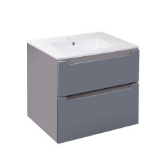 Комплект Qtap Scorpio 710х585х460 Graphite тумба підвісна + раковина урізна QT1472TPВ7023070CG
