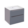 Комплект Qtap Scorpio 710х585х460 Graphite тумба підвісна + раковина урізна QT1472TPВ7023070CG