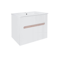 Комплект Qtap Virgo 700х580х437 White/Whitish oak тумба підвісна + раковина урізна  QT1872TPА7013070CW