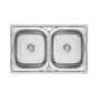 Кухонна мийка з двома чашами Lidz 7948 0,8 мм Micro Decor (LIDZ7948MDEC08)