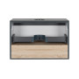 Тумба підвісна Qtap Robin 800х476х470 Graphite/Whitish oak зі стільницею QT1379TPН8002GWO