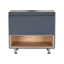 Тумба підлогова Qtap Robin 700х616х437 Graphite/Whitish oak зі стільницею QT1380TNН7002GWO