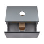 Тумба підлогова Qtap Robin 800х616х437 Graphite/Whitish oak зі стільницею QT1380TNН8002GWO