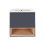 Комплект Qtap Robin 600х580х437 Graphite/Whitish oak тумба підвісна + раковина урізна QT1372TPВ6002GWO