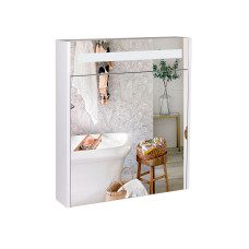Дзеркальна шафа підвісна Qtap Robin 600х730х145 White з LED-підсвічуванням QT1377ZP6001W