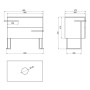 Тумба підлогова Qtap Taurus 800х616х437 White/Whitish oak зі стільницею QT2480TNT803WWO