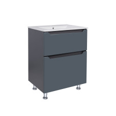 Комплект Qtap Scorpio 605х825х460 Graphite тумба підлогова + раковина урізна QT1471TNВ6023060CG