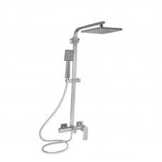 Душова система для кабіни Qtap Capricorn на три споживача (з виливом) 53103KNN Brushed Nickel PVD
