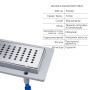 Набір Qtap душова кабіна Capricorn CRM1018RC6 100х80, скло Clear 6 мм + трап лінійний Dry FB304-600 з сухим закривом та нержавіючою решіткою 600х73 мм