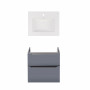 Комплект Qtap тумба підвісна Scorpio 600х585х460 мм Graphite + раковина урізна Albatross New QT71SC43981
