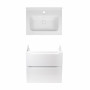 Комплект Qtap тумба підвісна Scorpio 600х585х460 мм White + раковина урізна Albatross 01 QT71SC43965