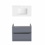 Комплект Qtap тумба підвісна Scorpio 800х585х460 мм Graphite + раковина урізна Albatross QT71SC43985