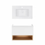 Комплект Qtap тумба підвісна Robin 800х580х437 мм White/Whitish oak + раковина урізна Albatross E QT71RO44039