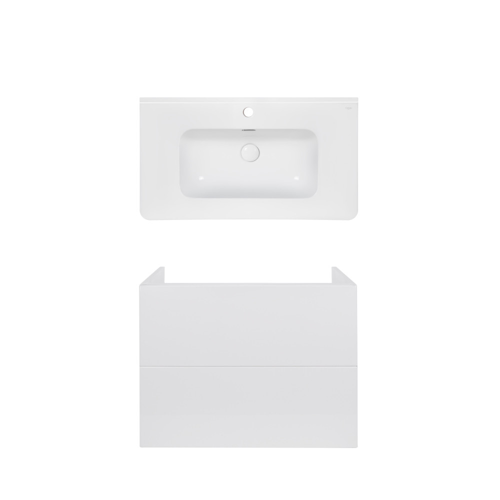 Комплект Qtap тумба підвісна Tern 800х580х437 мм White + раковина урізна Albatross 9H QT71TE44107