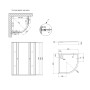 Набір Lidz душова кабіна Wieza SC80x80.SAT.LOW.L, скло Linie 4 мм + піддон QT ROBIN
