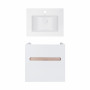Комплект Qtap тумба підвісна Virgo 600х580х437 мм White/Whitish oak + раковина урізна Albatross E QT71V44073