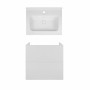 Комплект Qtap тумба підвісна Tern 600х580х437 мм White + раковина урізна Albatross 01 QT71TE44098