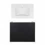 Комплект: тумба Tern підлогова 2 ящики висувних Push-to-Open, 700х725х437 мм Matt Black + раковина Albatross New Qtap