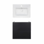 Комплект Qtap тумба підвісна Tern 600х580х437 мм Matt Black + раковина урізна Albatross E QT71TE44118