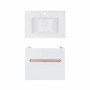 Комплект Qtap тумба підвісна Virgo 700х580х437 мм White/Whitish oak + раковина урізна Albatross E QT71V44076