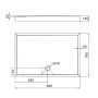 Душовий піддон KAPIELKA ST100x80х14 низький, прямокутний, діаметр зливу 52 мм Lidz
