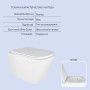 Комплект: Qtap Crow Ultra Quiet унітаз підвісний QT05335171W + Nest комплект інсталяції 4в1 (квадратна клавіша Chrome) QT0133M425 + M06028CRM