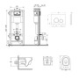 Комплект: Qtap Jay Ultra Quiet унітаз підвісний QT07335177W + Nest комплект інсталяції 4в1 (кругла клавіша Satin) QT0133M425 + M11111SAT