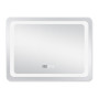 Дзеркало Qtap Mideya 800x800 з LED-підсвічуванням Touch, з антизапотіванням, з годинником, димером, рег. яскравості QT2078NCF8080W