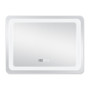 Дзеркало Qtap Mideya 800x800 з LED-підсвічуванням Touch, з антизапотіванням, з годинником, димером, рег. яскравості QT2078NCF8080W