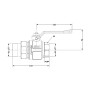 Кран кульовий "Американка" Icma 1 1/2" прямий №347