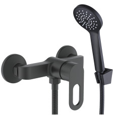Змішувач для душу Lidz Latwa 010 (з душовим гарнітуром) (k40) LDLAT010BLA45421 Black