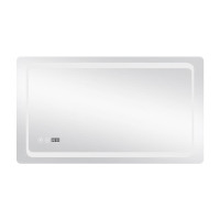 Дзеркало Qtap Mideya 1000х600 з LED-підсвічуванням Touch, з антизапотіванням, з годинником, димером, рег. яскравості QT2078NCF10060W