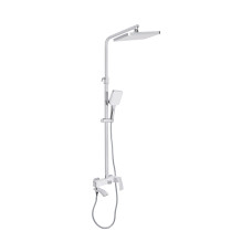 Душова система універсальна Qtap Swan Cascada на три споживача (з виливом) QTSWA111CRW45570 Chrome/White