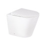 Комплект: Qtap Swan унітаз підлоговий Rimless QT16223178W + Nest комплект інсталяції 2в1 (кругла клавиша Satin) QT0122490S4Q1 + QT0111M11111SAT
