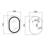 Дзеркало Qtap Gemini 500х700 з LED-підсвічуванням Touch, з антизапотіванням, з димером, рег. темп. кольору (3000-6500K) Reverse QT2578R5070