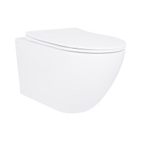 Унітаз підвісний Qtap Robin New Ultra Quiet безобідковий з сидінням Soft-close WHITE QT13332381АSW